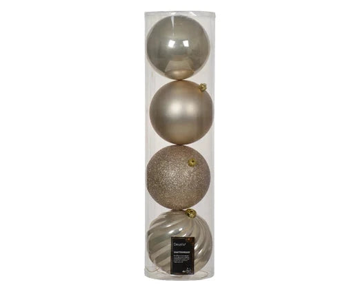SHINY,MATT,GLITTER 14 CM BAUBLE PACK OF 4 - 9 Colors Option (Copy) PartyPerfetto