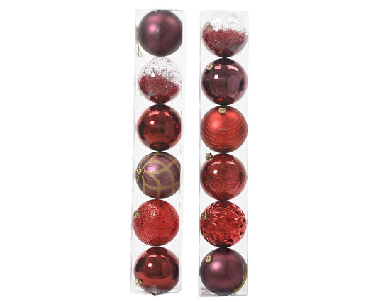 Giant  Ultra shiny Bauble Tube of 6, 15cm, 5 Color Option (Copy) PartyPerfetto