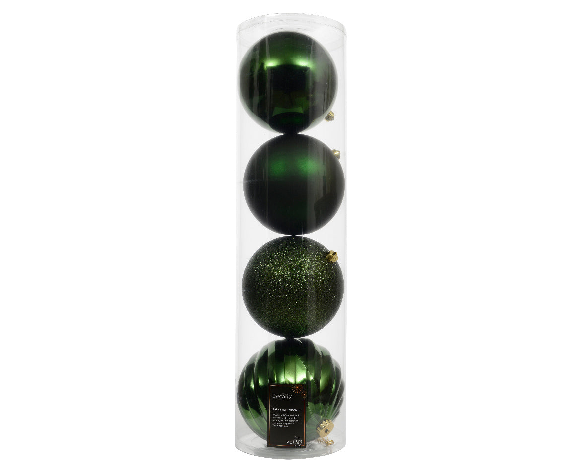 SHINY,MATT,GLITTER 14 CM BAUBLE PACK OF 4 - 9 Colors Option (Copy) PartyPerfetto