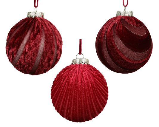 Velvet Bauble 8cm (Pack of 12)