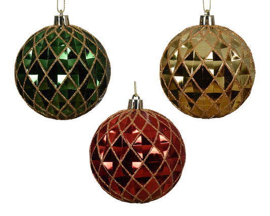 Ultra Shiny Glitter Baubles 8cm (Pack of 12)