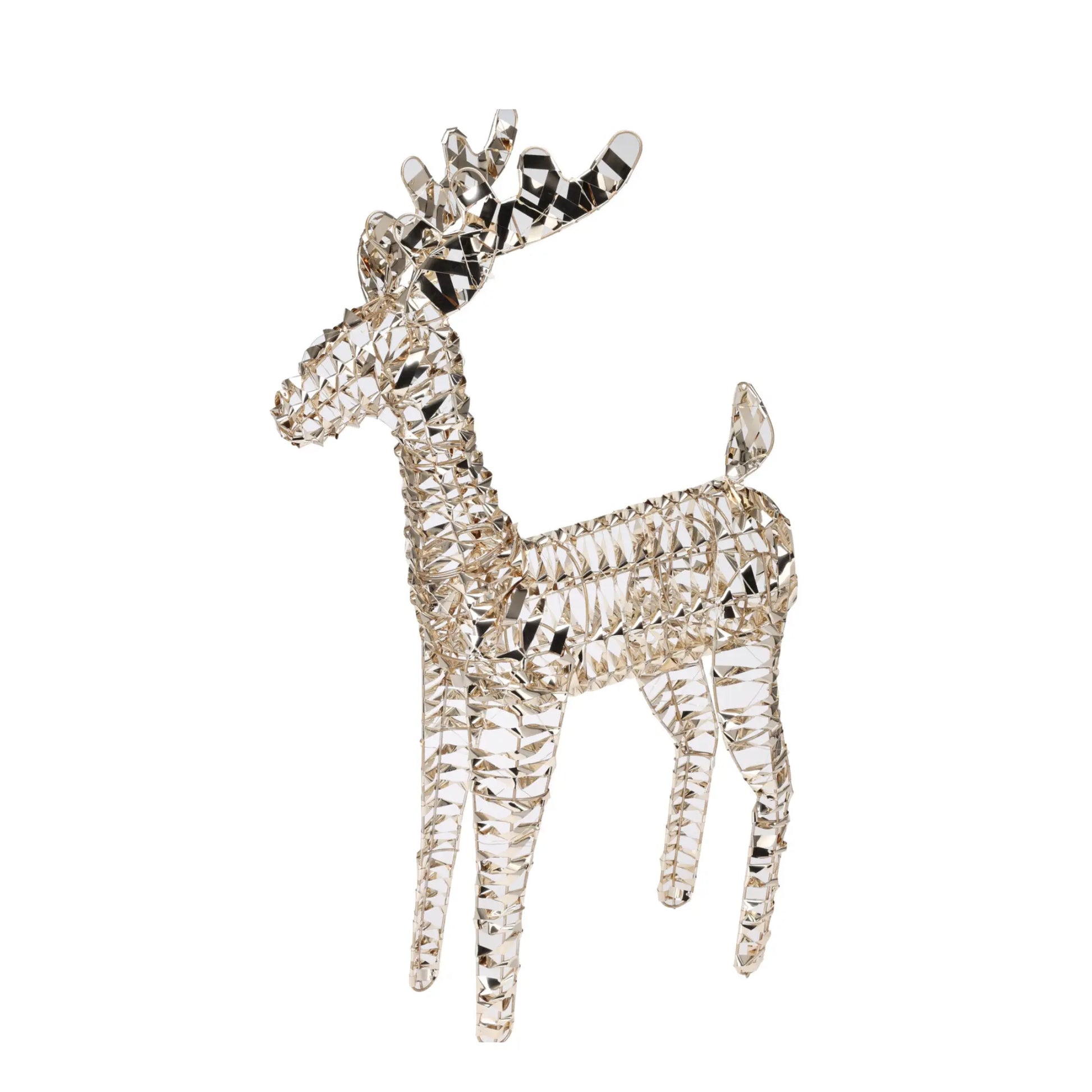 Glitter Free Metal Rattan Reindeer (S) PartyPerfetto