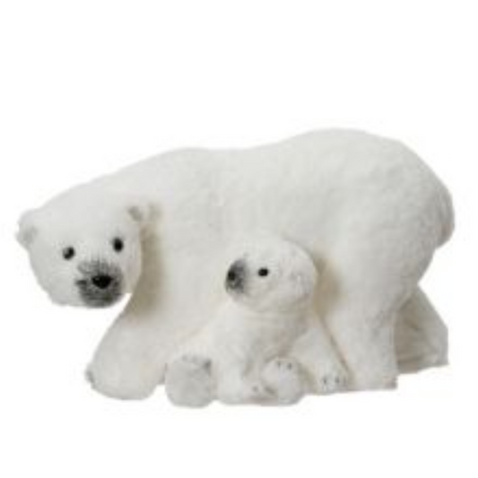 Snow Bear Fur Glitter Ornament PartyPerfetto