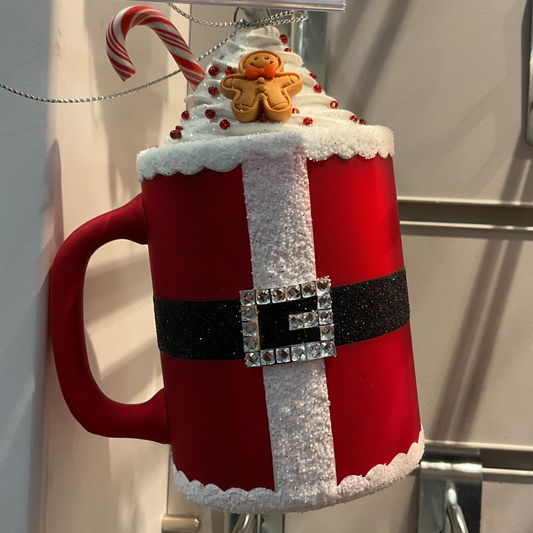 GLASS Santa Hot Choc Mug Pack Of 1 Party Perfetto