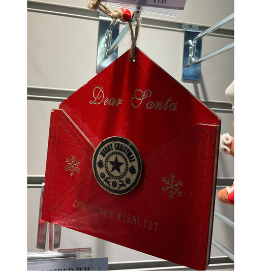 Wooden Letter For Santa Hanger Pack of 1 Party Perfetto