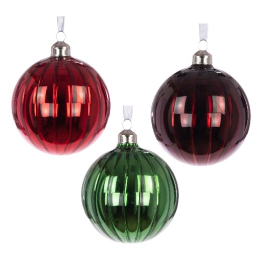 GLASS Kayleigh Bauble Pack of 3 Party Perfetto