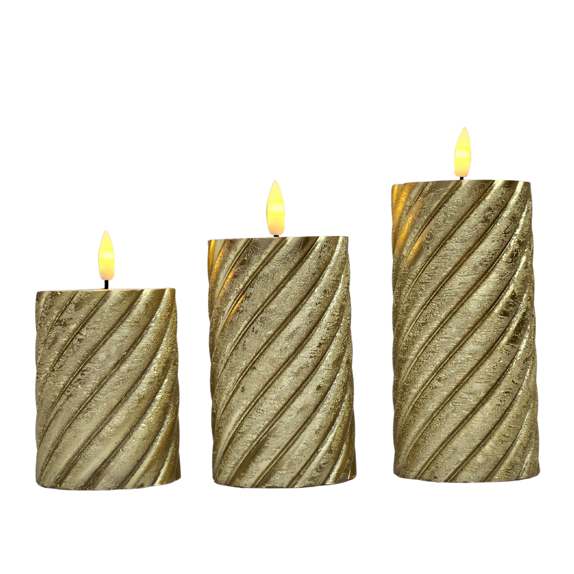 LED Gold Wax Candles (Pack of 3) PartyPerfetto