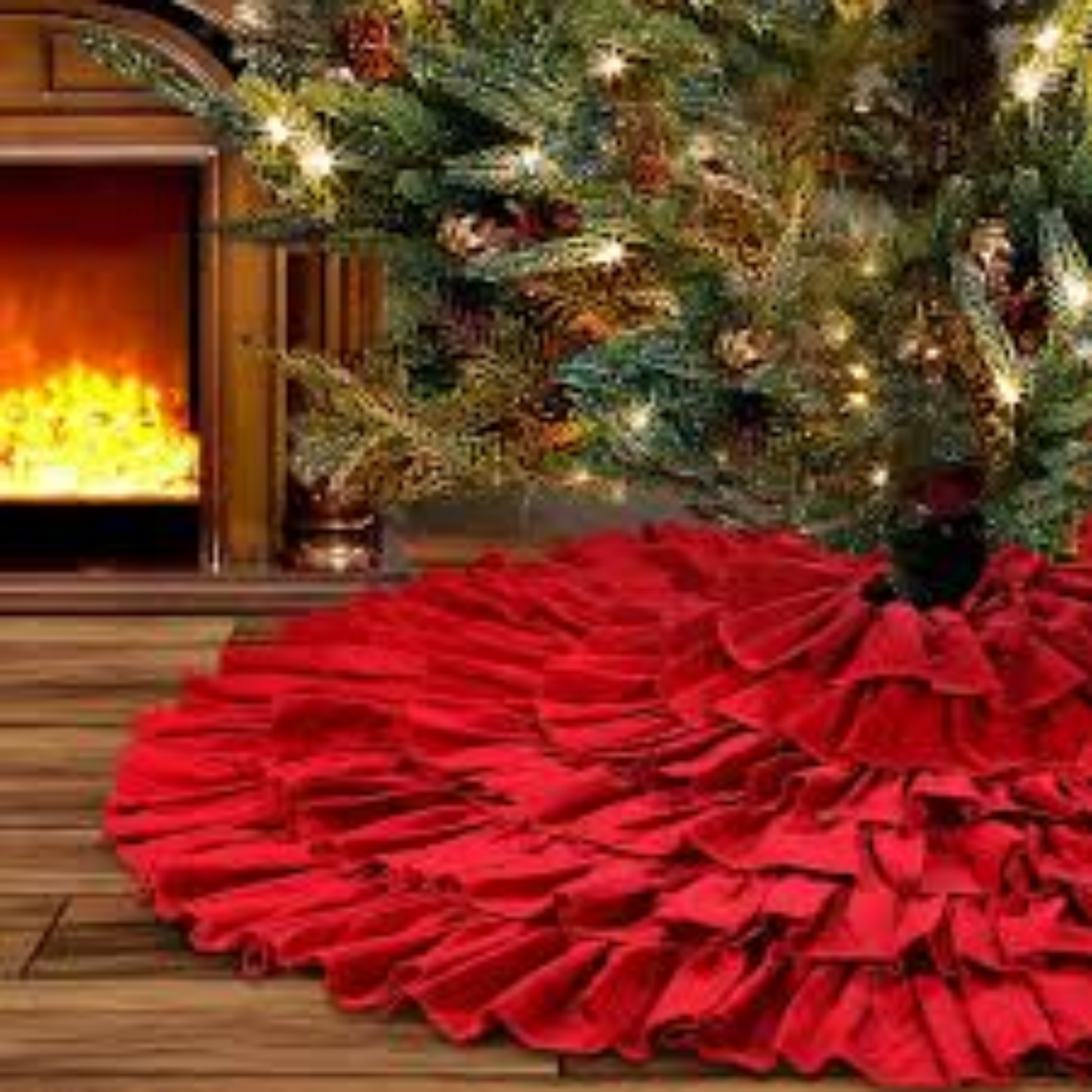 Red Flare Tree Skirt PartyPerfetto