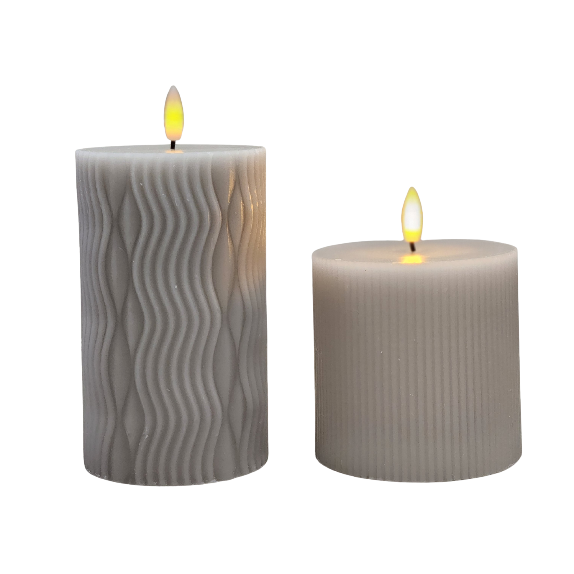 LED Grey Candles (Pack of 2) PartyPerfetto