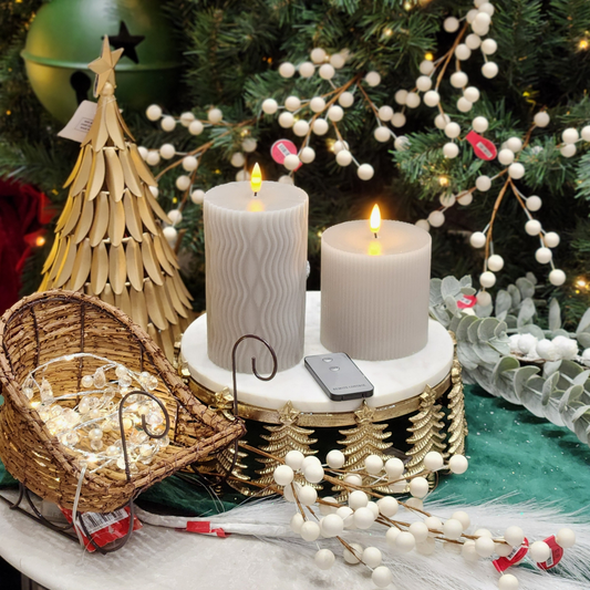 LED Grey Candles (Pack of 2) PartyPerfetto