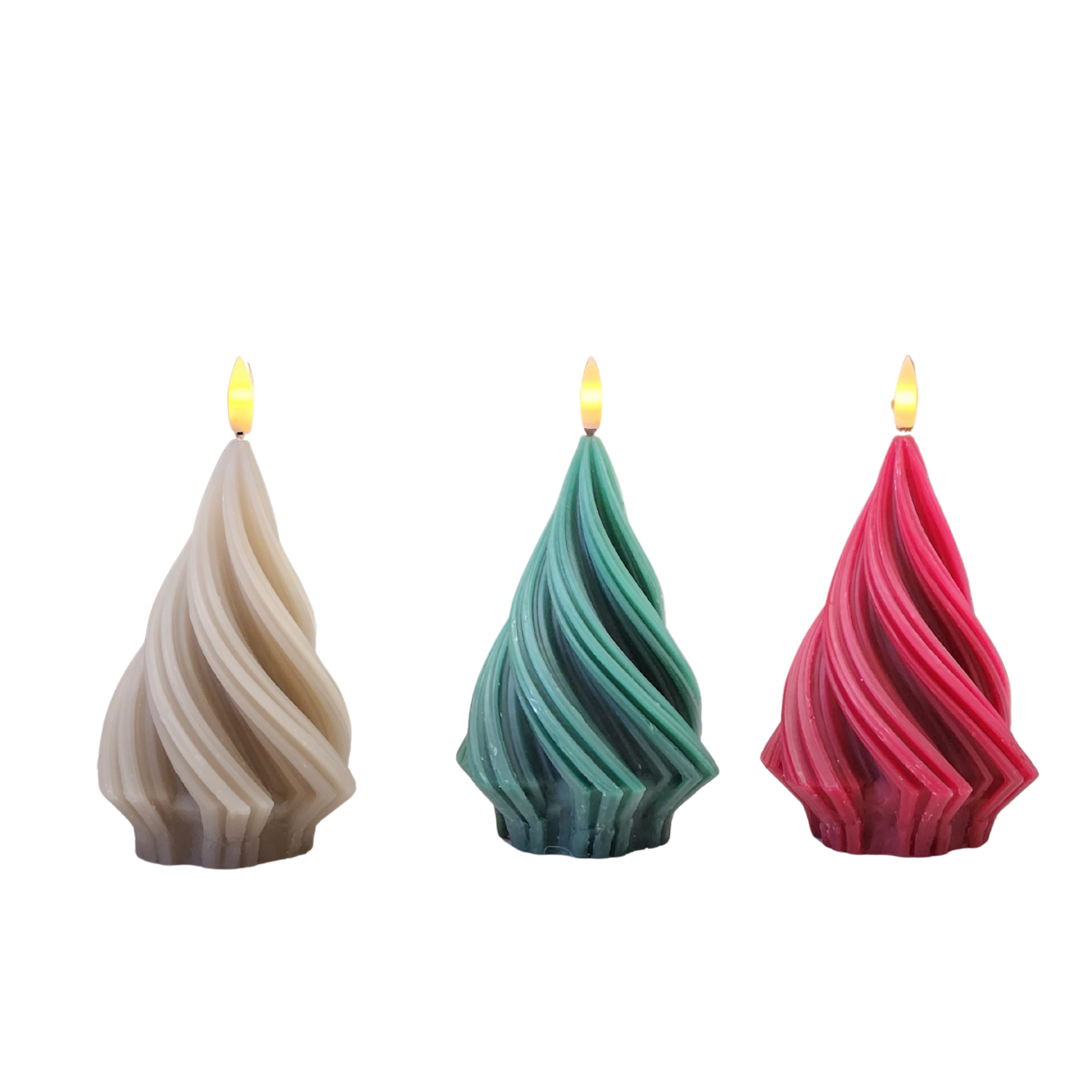 LED Wax Swirl Candles  (Pack of 3) PartyPerfetto