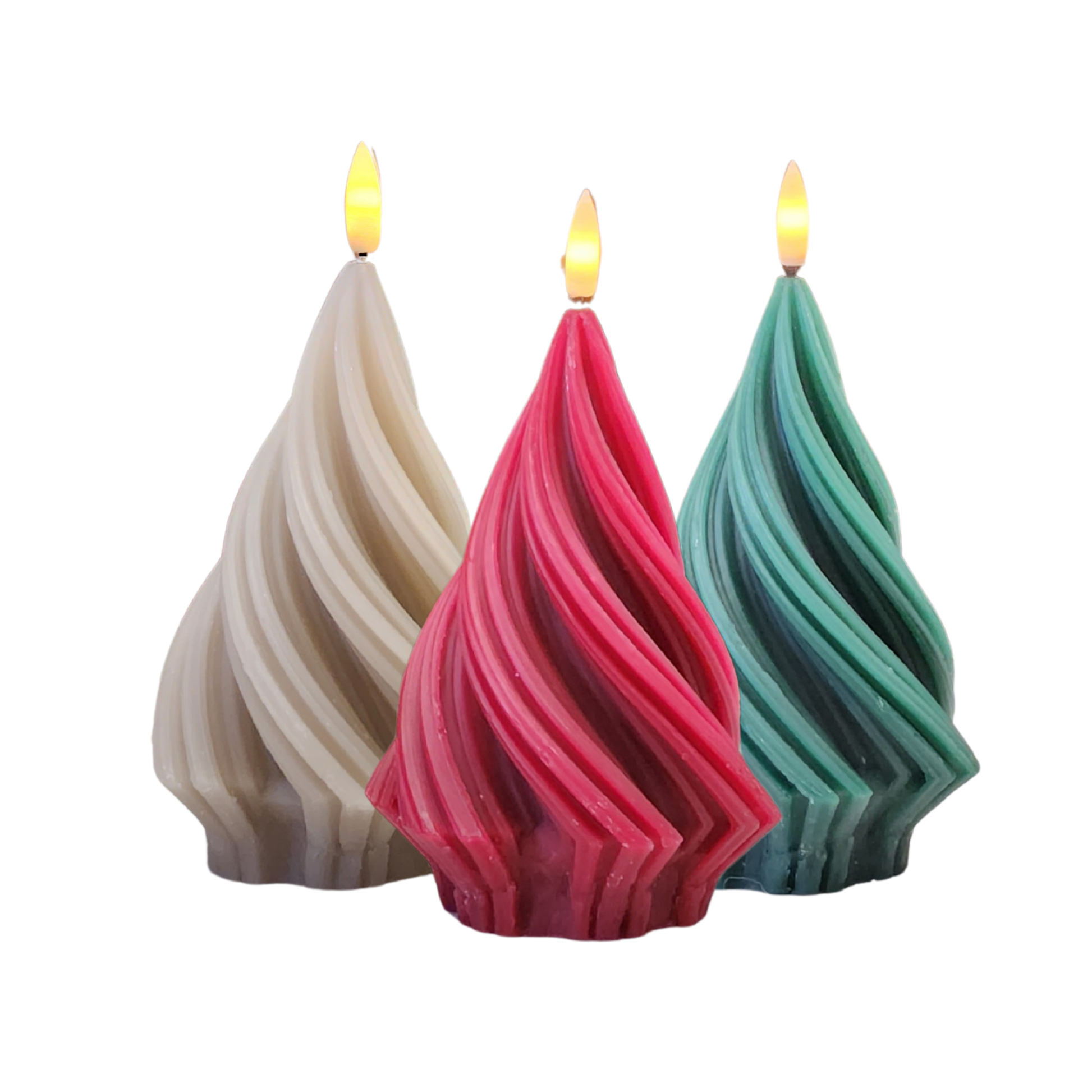 LED Wax Swirl Candles  (Pack of 3) PartyPerfetto