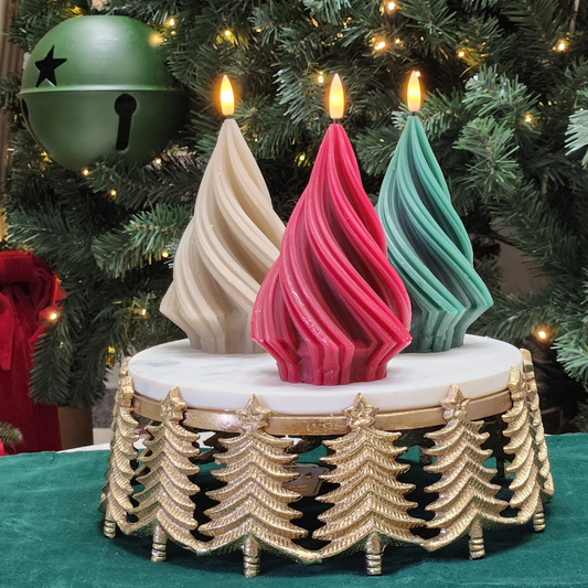 LED Wax Swirl Candles  (Pack of 3) PartyPerfetto