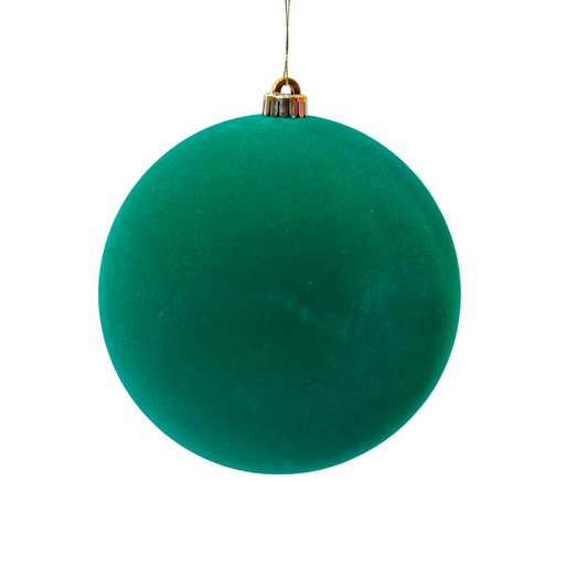 Green Flocked Baubles (20 cm) Party Perfetto