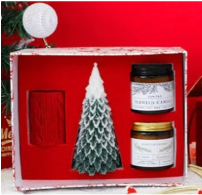 Christmas Green Candle Gift Set (Pack of 4) PartyPerfetto