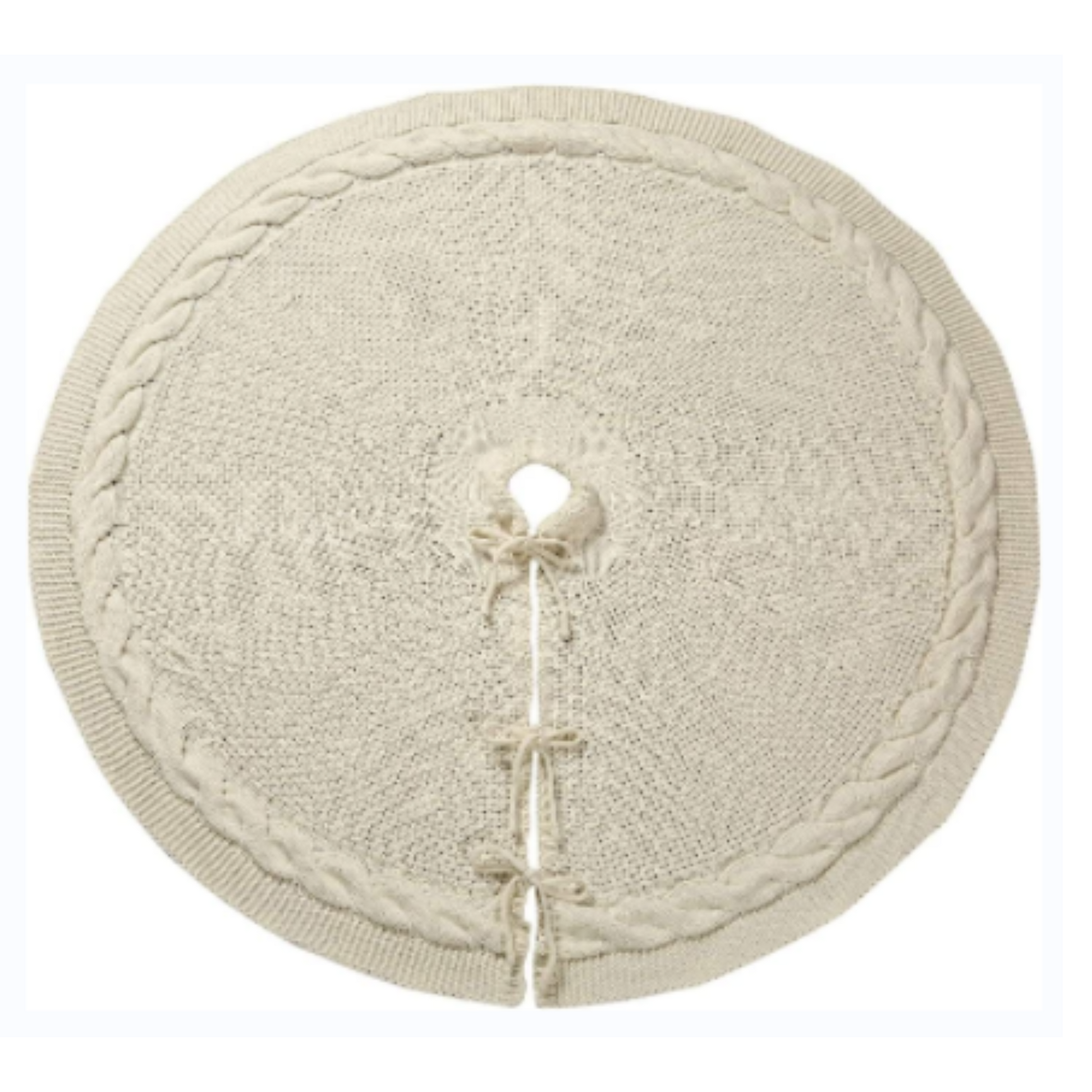 Woolen White Tree Skirt PartyPerfetto