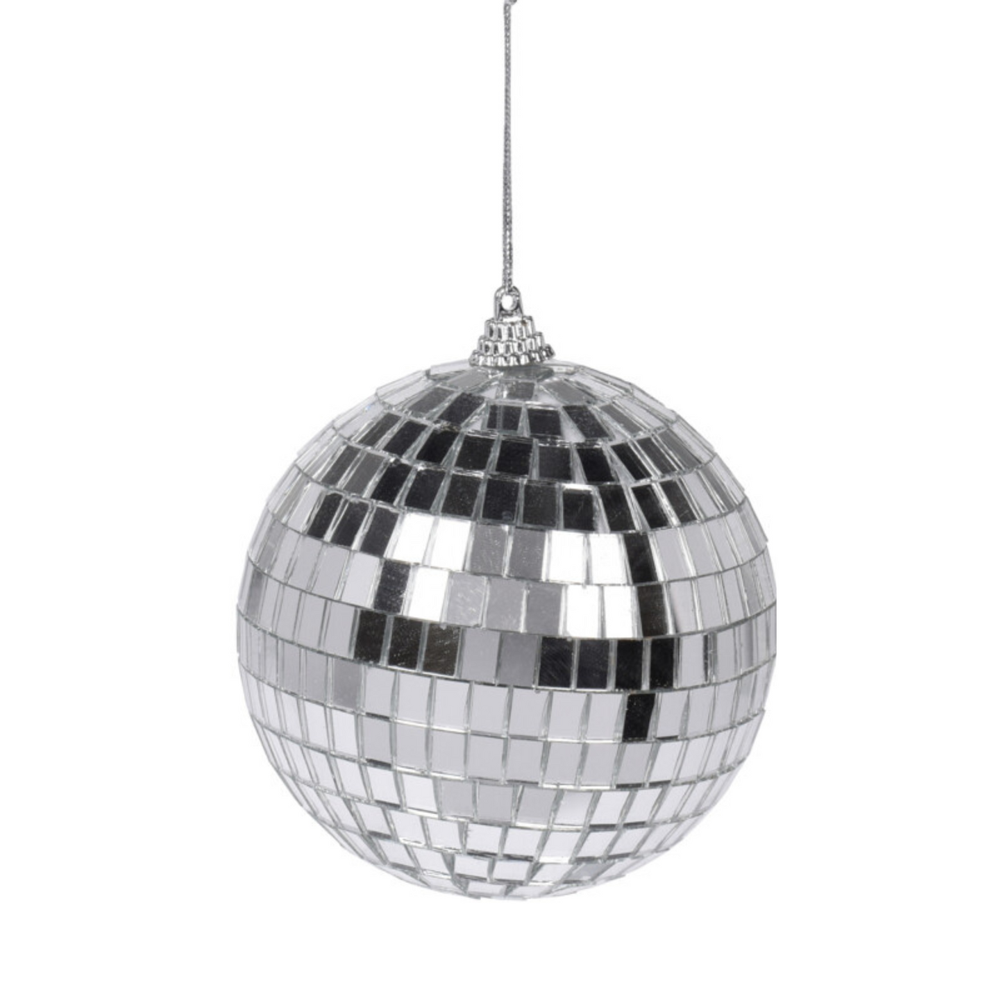 Silver Mirror Bauble (pack of 2 ) PartyPerfetto