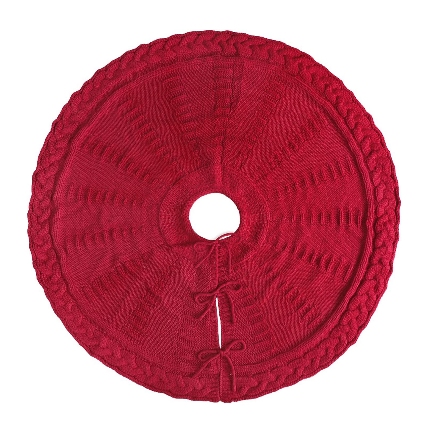 Woolen Red Tree Skirt PartyPerfetto