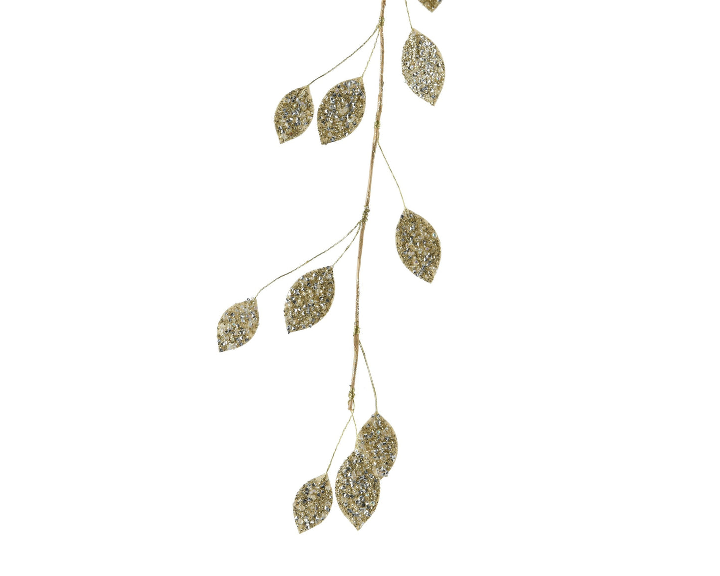 Glitter Garland leaves with  stones (1.5 Mtr) Party Perfetto