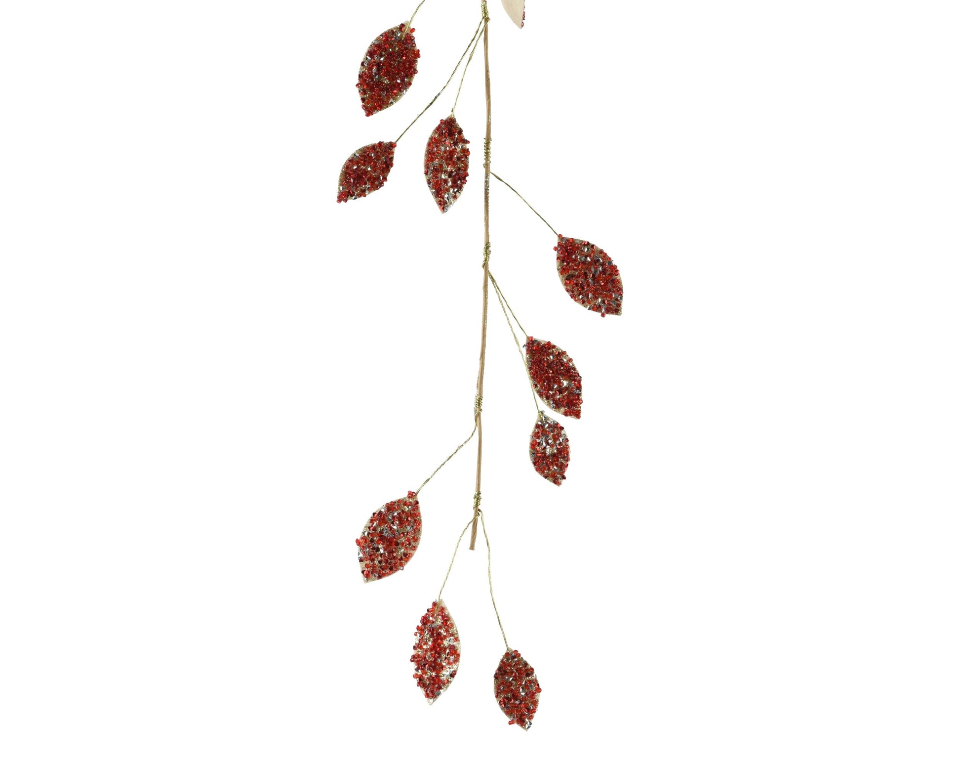 Glitter Garland leaves with  stones (1.5 Mtr) Party Perfetto