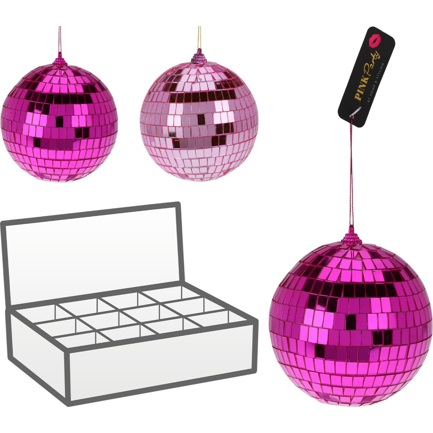 Pink Shade Mirror Bauble (Big) PartyPerfetto