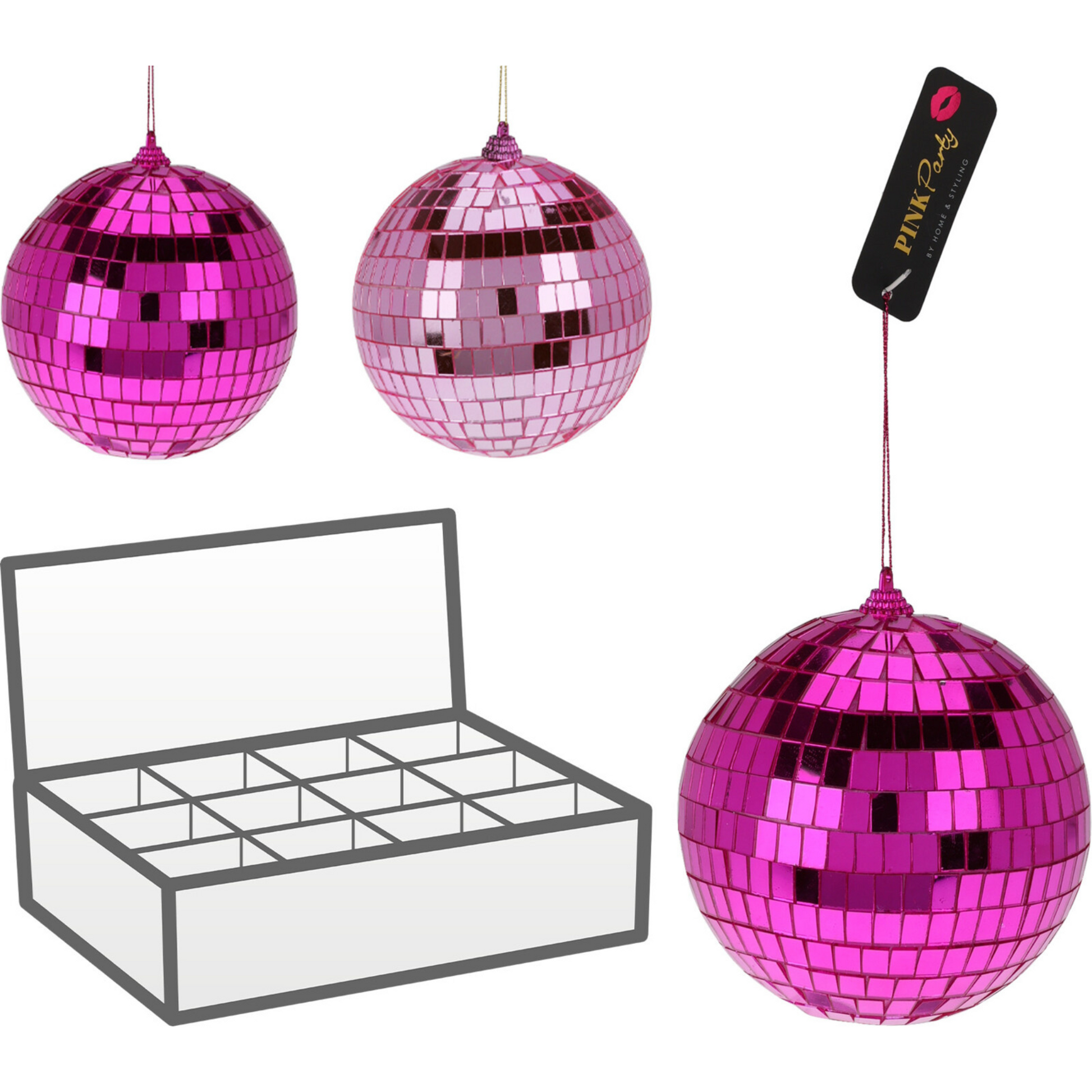 Pink Shade Mirror Bauble (Big) PartyPerfetto