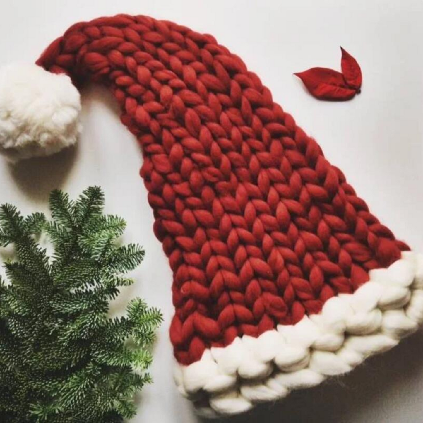 Wine Red Woolen Xmas Cap PartyPerfetto
