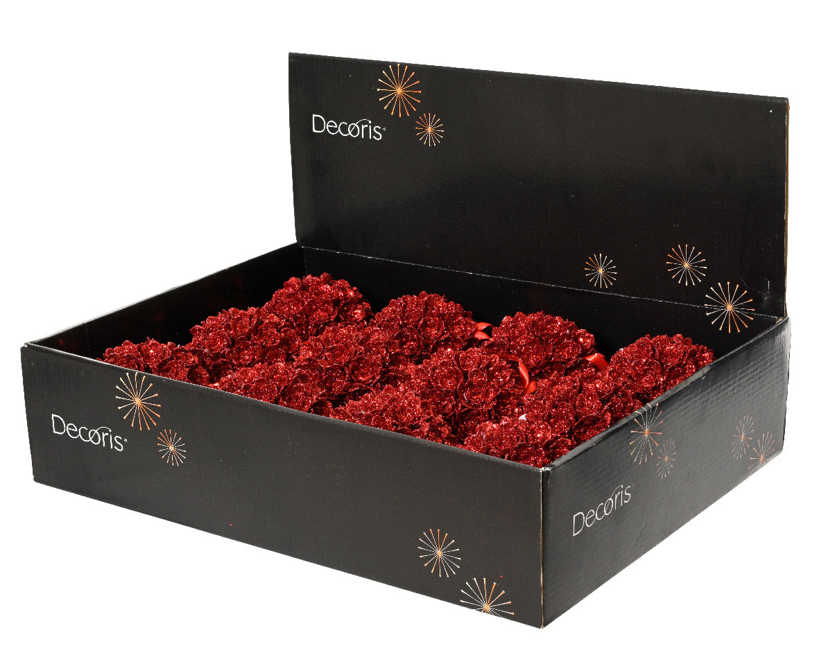 Glitter Flower Bauble 10cm Party Perfetto