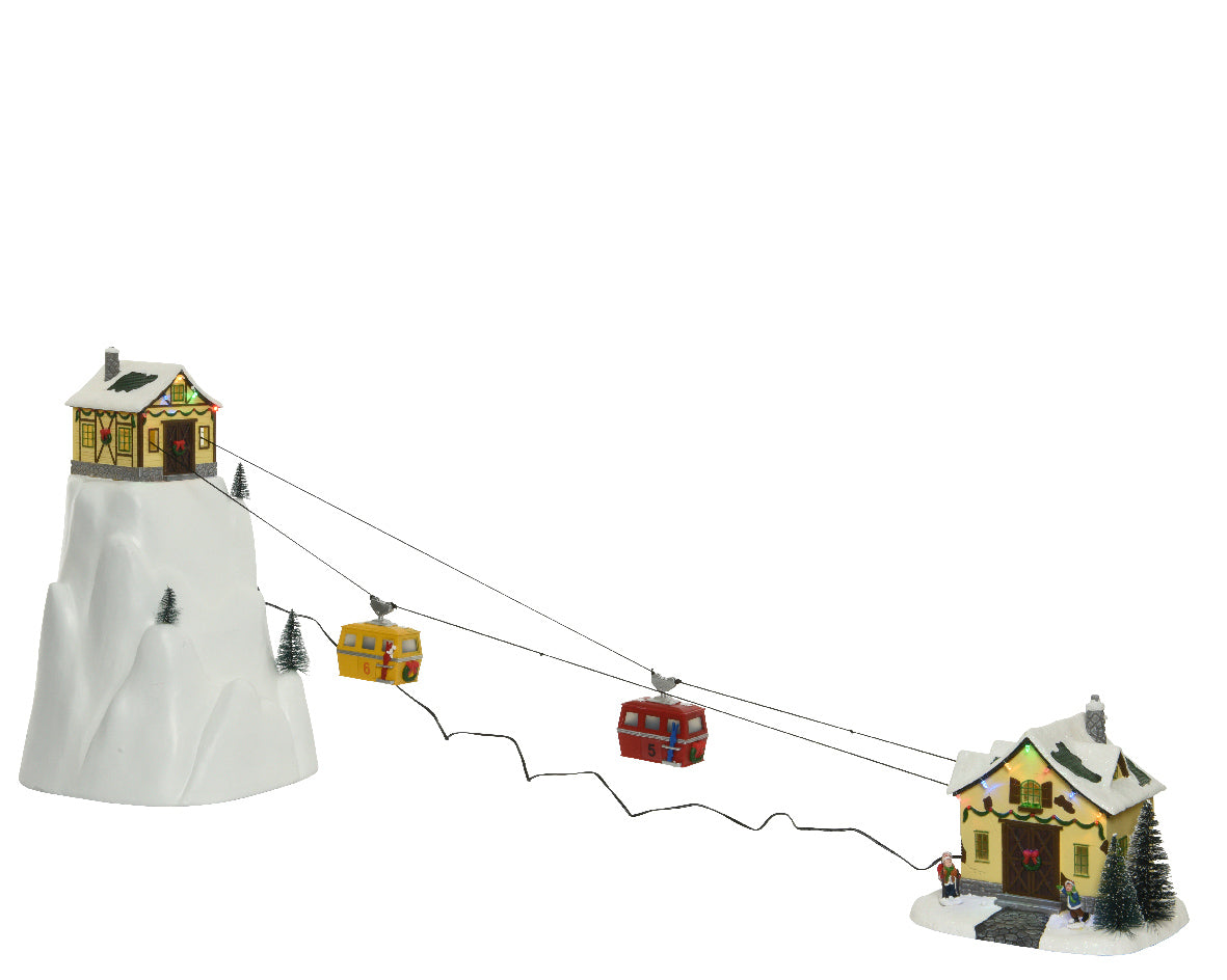 LED Cable Car Lift With House Scenery