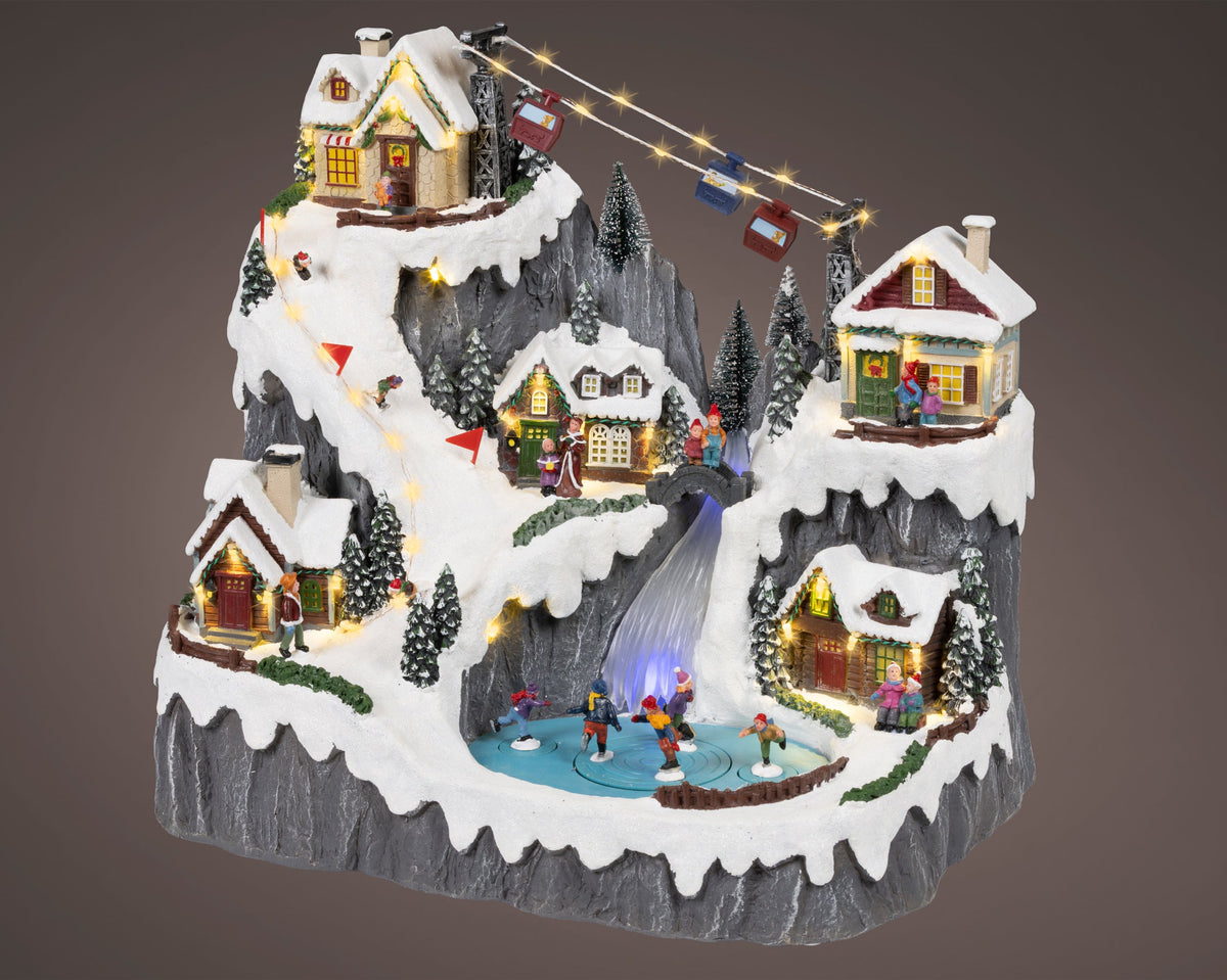 Santa Village 5 Houses LED Scenery Party Perfetto