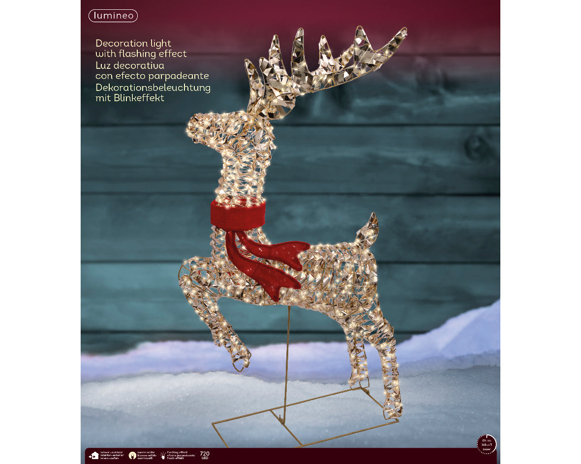 Micro LED Reindeer with Bow Party Perfetto