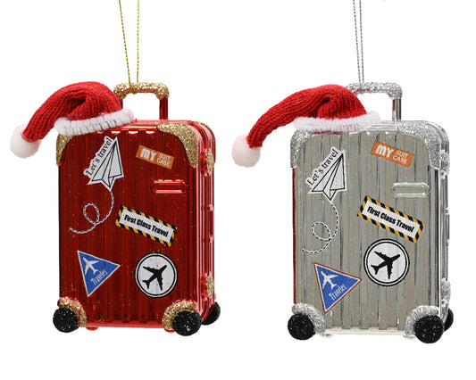 Hanging Suitcase Ornament (Pack of 2)