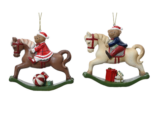 Bear on Rocking Horse (Pack of 2)
