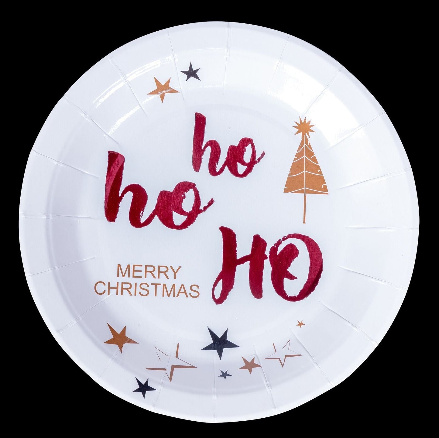 HO HO Merry Christmas Printed Plate PartyPerfetto
