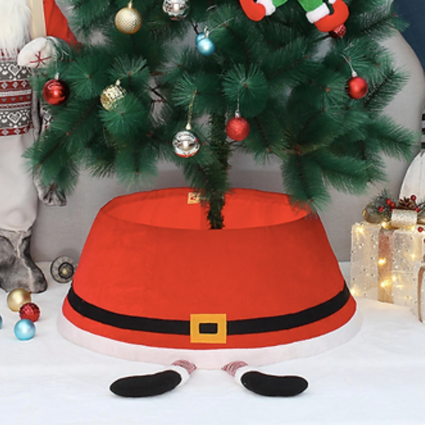 Red Suede Tree Skirt PartyPerfetto