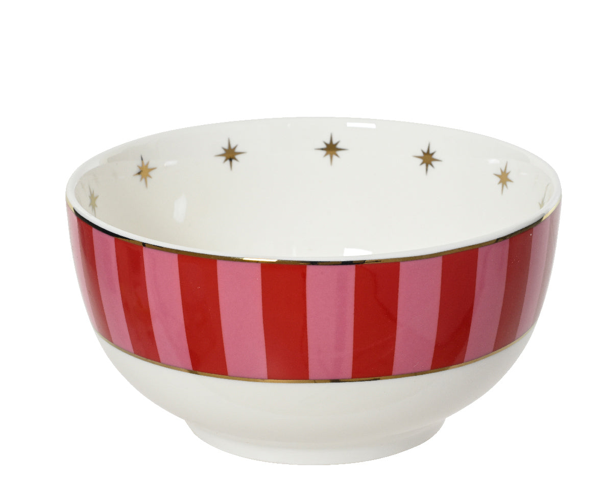 Porcelain White & Red Bowl