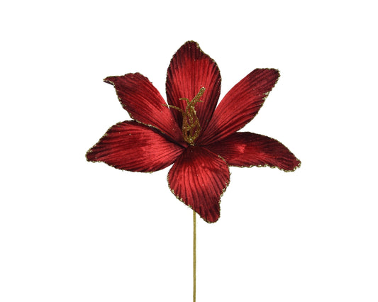 Spray Velvet Poinsettia (H.60cm) Party Perfetto