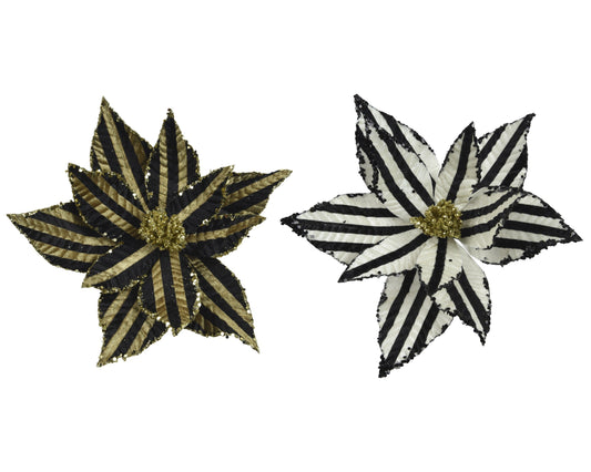 Poinsettia Check Flower (Pack Of 2) Party Perfetto