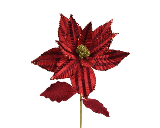 Check Poinsettia Blooms Flower (H.60cm) Party Perfetto