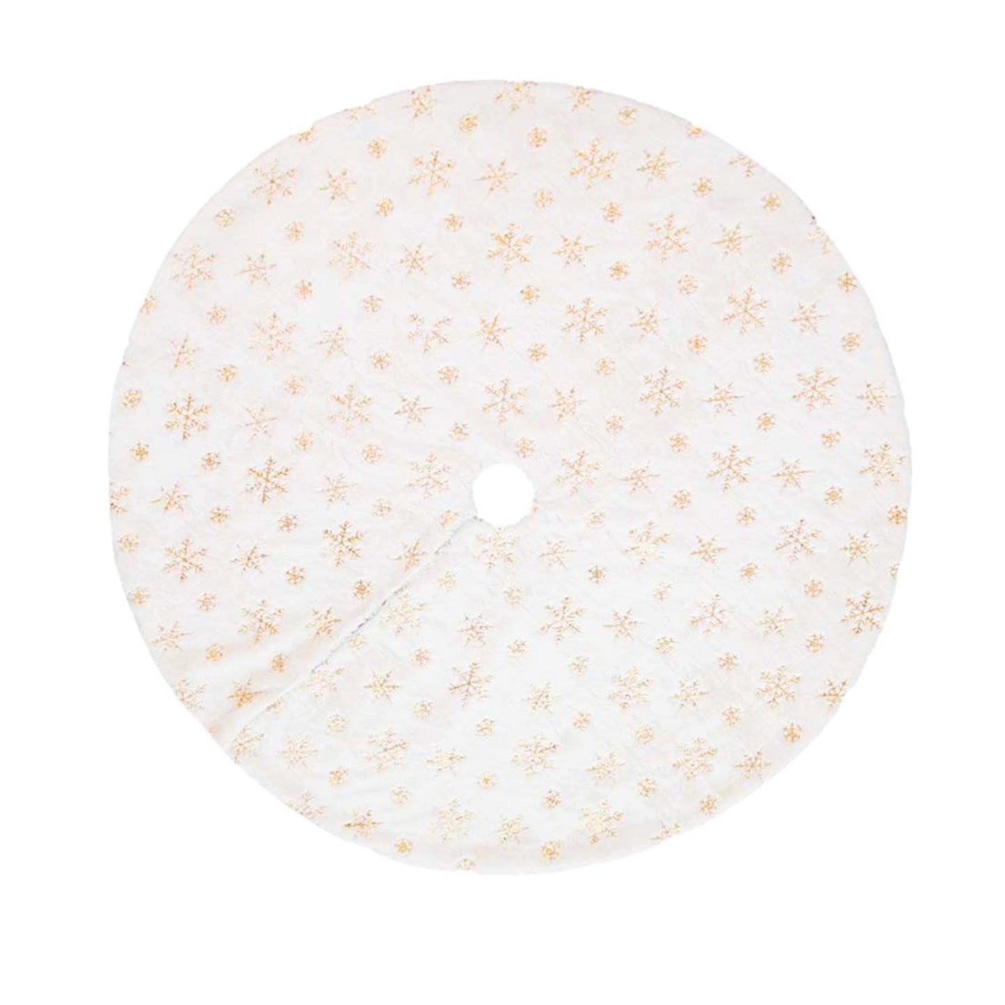 Golden Snowflake Tree Skirt PartyPerfetto