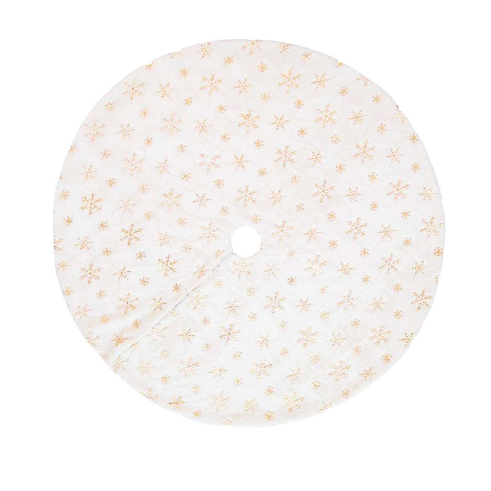 Golden Snowflake Tree Skirt PartyPerfetto