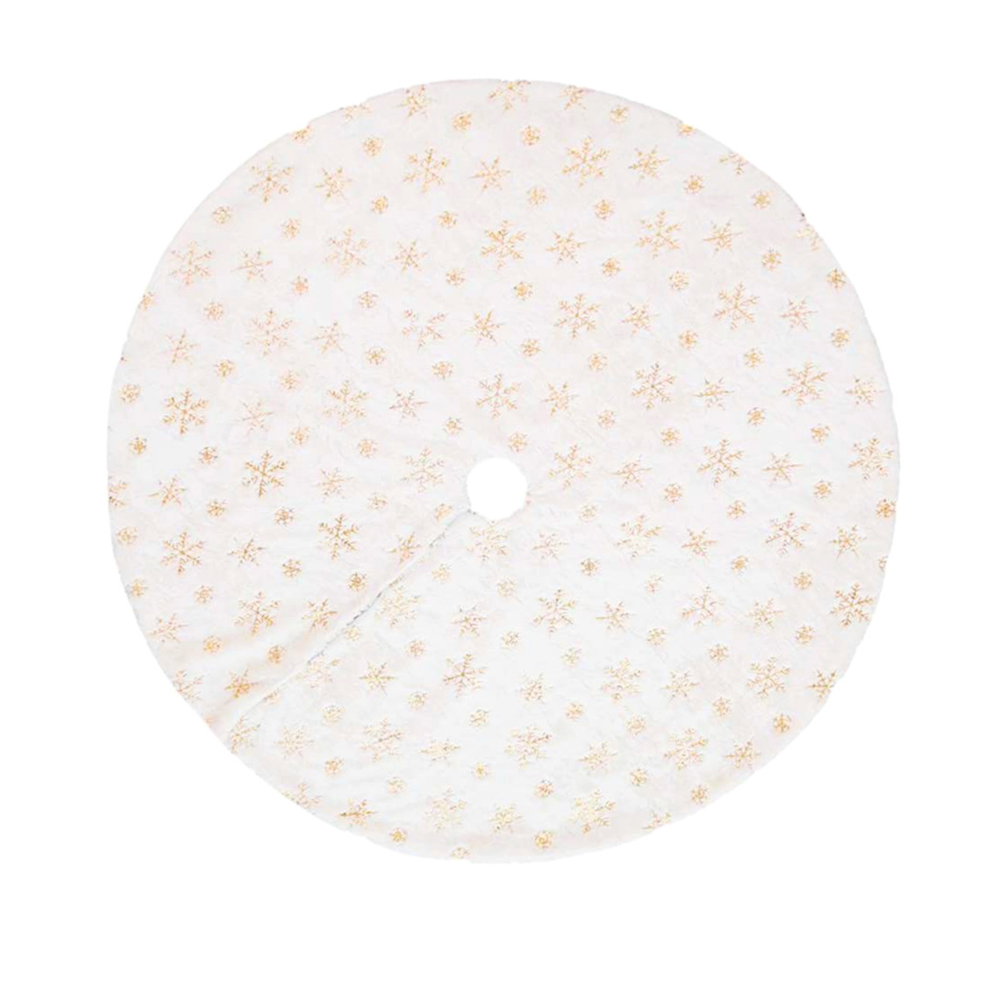 Golden Snowflake Tree Skirt PartyPerfetto