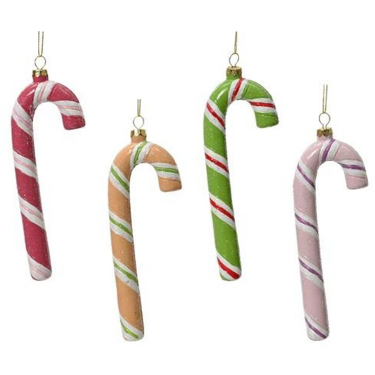 Candy Cane Shatterproof Ornament (Pack of 4) PartyPerfetto