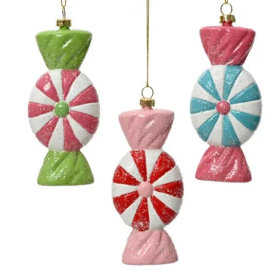 Candy Foam Glitter Ornament (Pack of 3) PartyPerfetto