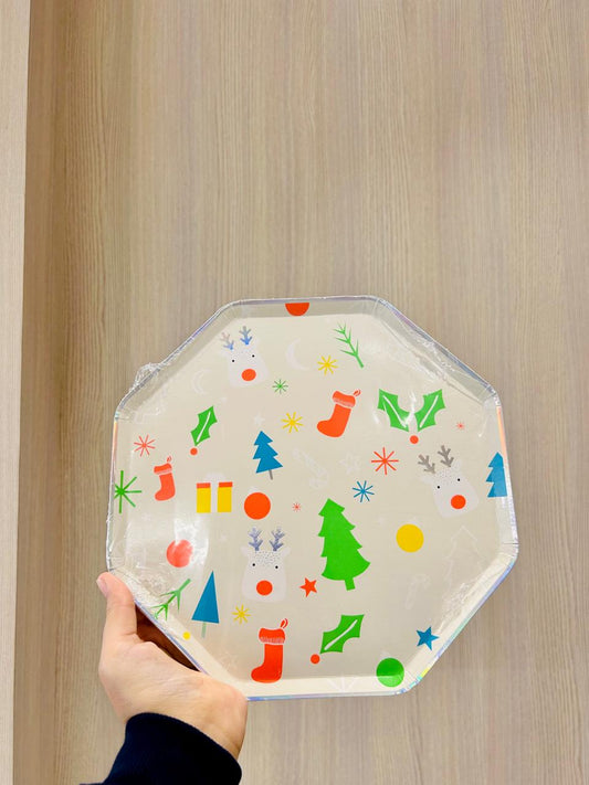 Christmas Iridescent Dessert Plates PartyPerfetto