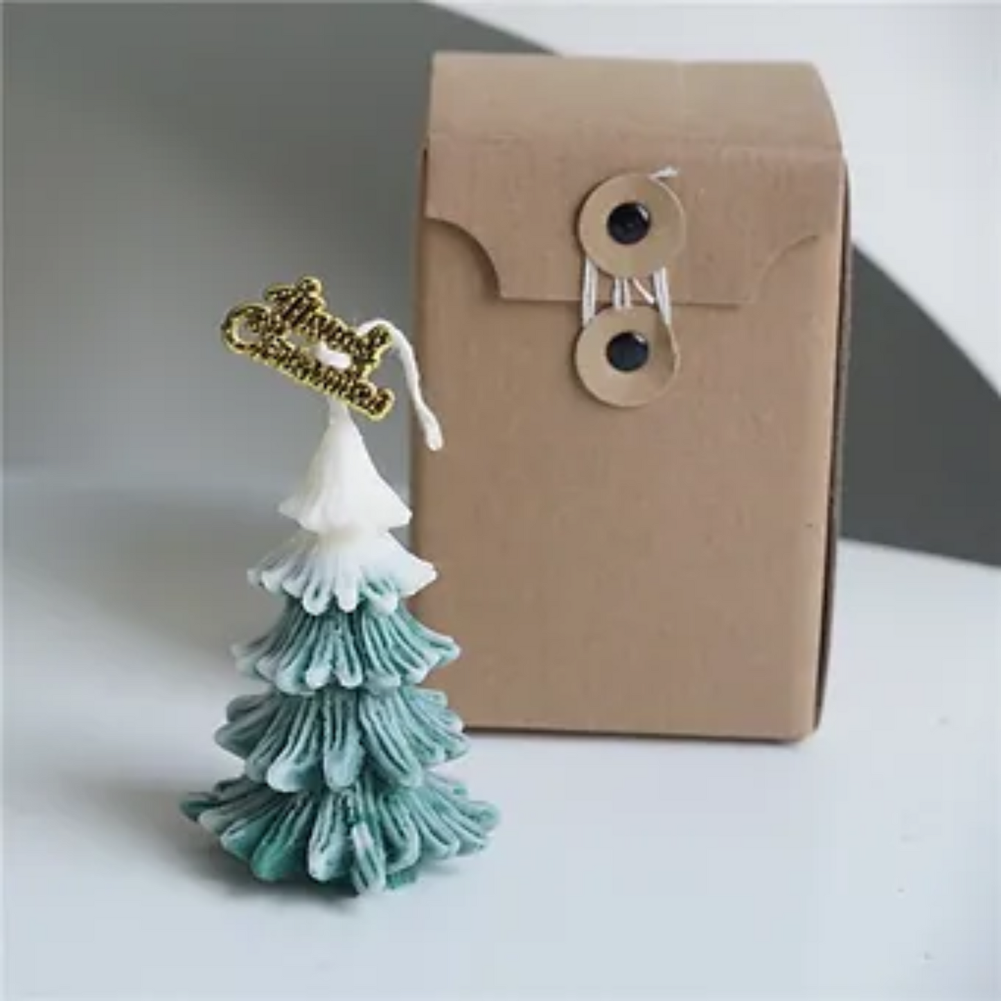 Christmas Tree Candle - White & Green PartyPerfetto