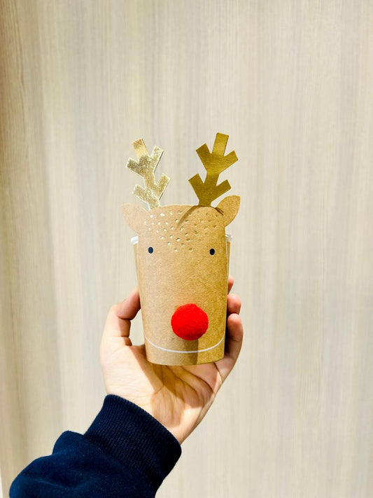 Christmas Reindeer Paper Cups (Pack Of 8) PartyPerfetto