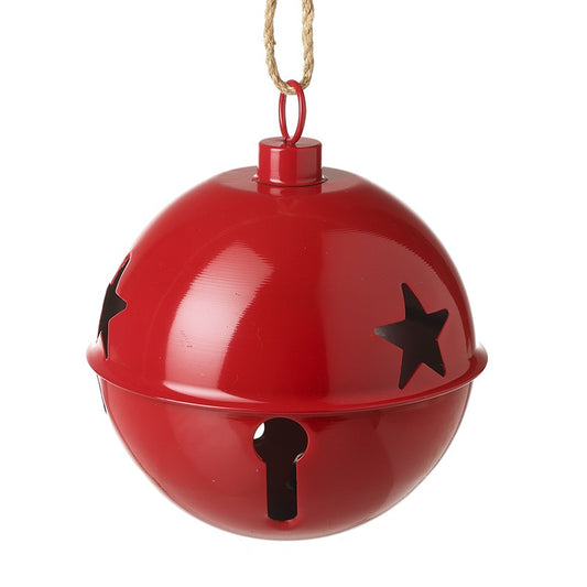 RED METAL CUT OUT BELL BAUBLE
