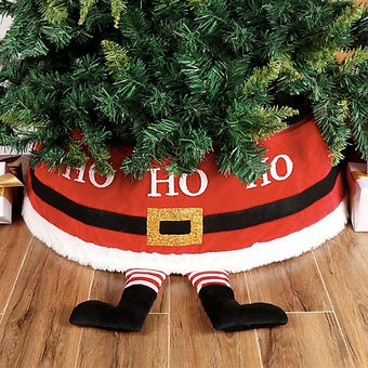 HoHo Red Suede Tree Skirt PartyPerfetto