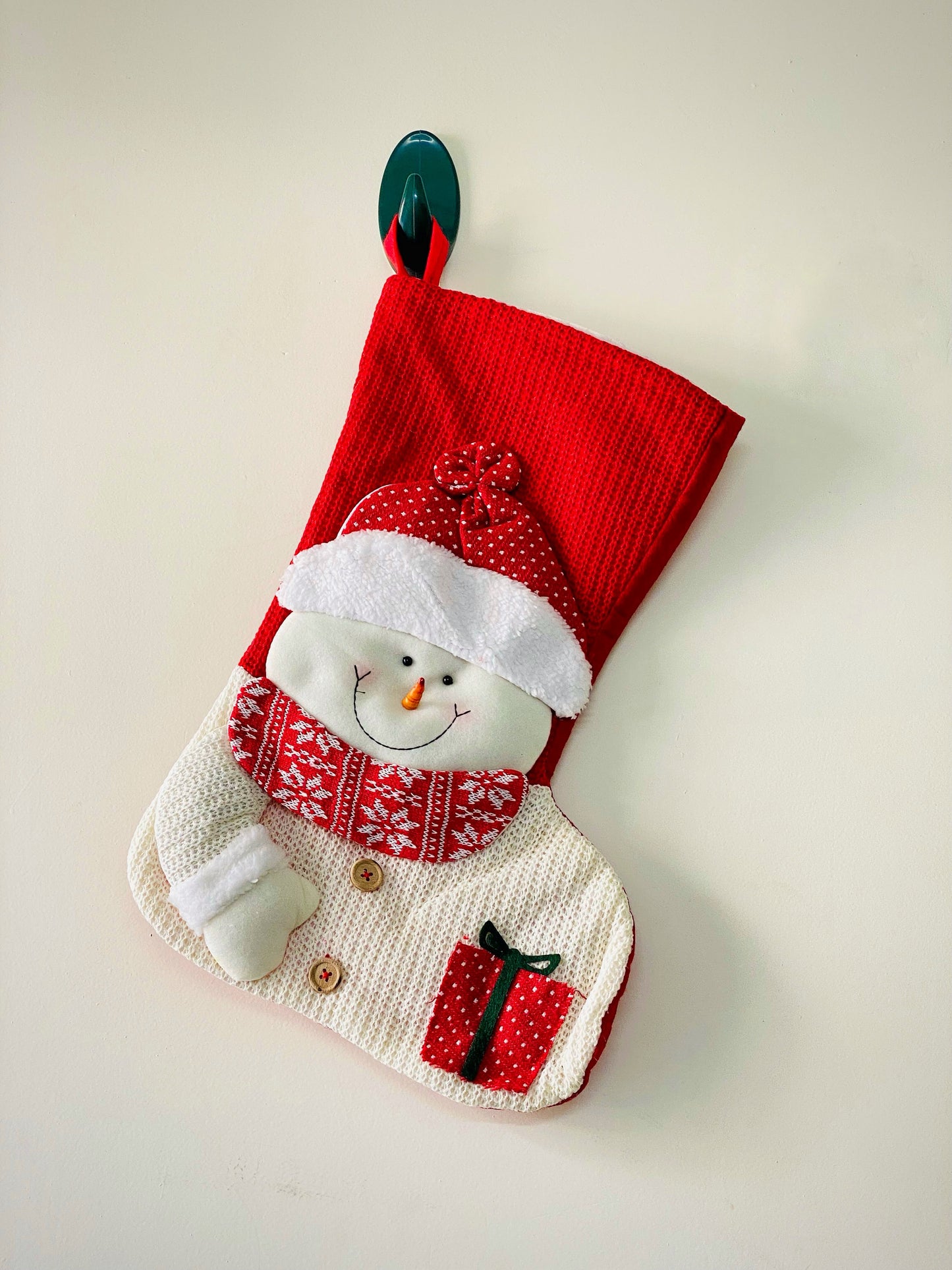 Snowman With Gift Printed Stocking PartyPerfetto